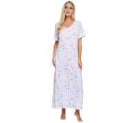 Slumber Hut Ladies 'Floral Reflections' Short Sleeve Nightie 25271L Blue L-XL
