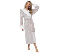 Slumber Hut Ladies Shimmer Fleece Sherpa Trim Robe LN605 Coffee 8-10