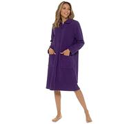 Slumber Hut Ladies' Soft Fleece Zip Dressing Gown with Satin Trim, Zipped Robe UK 10-28