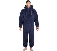 Slumber Hut® Mens and Boys Grey Snuggle Fleece Hooded Onesie - Matching Adult & Child Sizes - Warm Shaggy Hooded All in One Pyjamas - Elasticated Cuffs