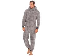 Slumber Hut Mens Sherpa Onesie 31B1491 Grey L-XL