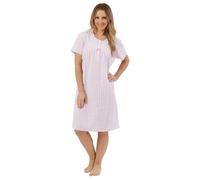 Slumber Hut Seersucker Striped Short Sleeve Nightie MA44314 Pink 24-26