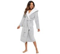 Slumber Hut® Womens Fleece Dressing Gown Hooded Luxury Robe