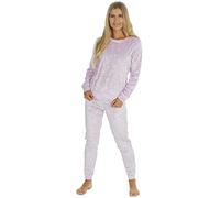 Slumber Hut® Womens & Girls Crushed Velvet Loungewear Nightwear Adults & Childrens Matching Sizes - Twosie - Pink - Adult L 16-18