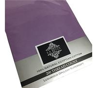 Slumber Nights Egyptian Cotton 200 Thread Count Extra Deep Fitted Sheet Bed (Lilac, Single)