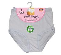 Slumber Nights Ladies 12 Pack Full Mama Briefs Knickers Cotton Underwear (White, Medium)