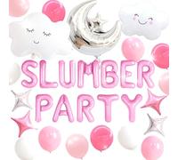 Slumber Party Decoration sleepover party supplies girls Moon Star for Girls Pajamas Slumber Night Out Party Decoration for Birthday Baby Shower Bridal Shower
