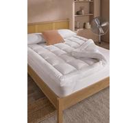 Slumberdown 10Cm 4 Inch Extra Deep Temperature Regulating Mattress Topper In White White