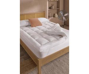 Slumberdown 10Cm 4 Inch Extra Deep Temperature Regulating Mattress Topper In White White
