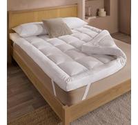 Slumberdown 10cm Box Quilted Mattress Topper Double Bed - Extra Deep & Breathable Topper with Elasticated Straps | Non-Allergenic, Machine Washable & 2-Year Guarantee (135 x 190cm)