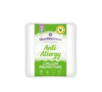 Slumberdown 2 Pack Anti Allergy Pillow Protectors in White Slumberdown White