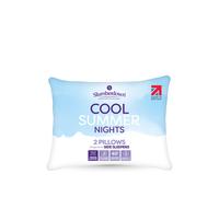 Slumberdown Cool Summer Nights Pillows 2 Pack - Breathable Firm Support Back & Side Sleeper Pillow for Hot Sleepers | UK-Made, Non-Allergenic, Washable (48 x 74cm)