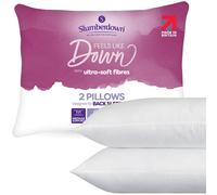 Slumberdown 2 Pack Feels Like Down Medium Support Pillows In White White