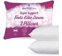 Slumberdown 2 Pack Feels Like Down Super Support Side Sleeper Firm Pillows In White White