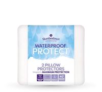 Slumberdown Waterproof Pillow Protectors 2 Pack - Silent & Breathable Terry Cover, Super Absorbent & Spill-Proof | Durable to 300 Washes, Envelope Closure, Non-Allergenic, Washable (50 x 75cm)