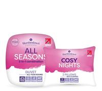 Slumberdown 3-in-1 All Seasons 13.5 Tog Double Duvet & 2 Pillows - 4.5 + 9 Tog Combi Double Quilt for All-Year Round Comfort | UK-Made, Soft Touch, Non-Allergenic, Washable (200 x 200cm)