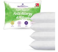 Slumberdown Anti Allergy Super Support Pillows 4 Pack - Allergy UK Approved Side Sleeper Pillow for Allergy Sufferers | Core Foam Block, Anti Bacterial, UK Made & Washable (48 x 74cm)