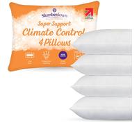 Slumberdown 4 Pack Climate Control Super Support Side Sleeper Firm Pillows In White White