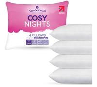 Slumberdown Cosy Nights Bed Pillows 4 Pack Non-Allergenic Medium Support Back & Side Sleeper Pillow - Soft Touch Breathable Cover, Made in the UK & Washable, Packaging May Vary (48 x 74cm)