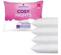 Slumberdown Cosy Nights Bed Pillows 4 Pack Non-Allergenic Ultra Soft Front & Back Sleeper Pillows - Soft Touch Breathable Cover, Made in the UK & Washable, Packaging May Vary (48 x 74cm)