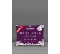 Slumberdown 4 Pack Duck Feather Medium Support Pillows in White Slumberdown White