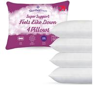 Slumberdown 4 Pack Feels Like Down Super Support Side Sleeper Firm Pillows in White Slumberdown White
