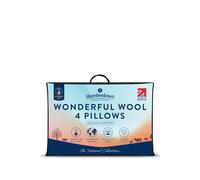 Slumberdown 100% British Wool Pillows 4 Pack - Naturally Cooling & Moisture-Wicking for Hot Sleepers, Luxury Back & Side Sleeper Bed Pillow - Hypoallergenic Cotton Cover, UK-Made (48 x 74cm)