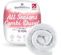 Slumberdown All Seasons 3-in-1 15 Tog Single Duvet - 4.5 + 10.5 Tog Combination Quilt for Summer & Winter Comfort | UK-Made, Soft Touch Cover, Non-Allergenic, Machine Washable (135 x 200cm)