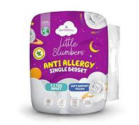 Slumberdown Anti Allergy Kids 7.5 Tog Single Duvet & Pillow Set - Allergy UK Approved Lightweight Single Quilt for Children Aged 3+ | UK Made, Soft Touch & Washable (135 x 200cm)