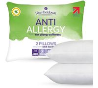 Slumberdown Anti Allergy Pillows 2 Pack - Allergy UK Approved Firm Support Back & Side Sleeper Pillow for Allergy Sufferers | Anti Bacterial Cover, UK-Made & Washable (48 x 74cm)