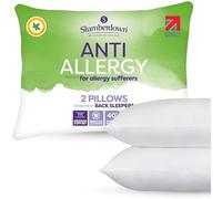 Slumberdown Anti Allergy Pillows 2 Pack - Allergy UK Approved Medium Back & Side Sleeper Pillow for Allergy Sufferers - Anti Bacterial Soft Touch Cover, Made in the UK & Machine Washable (48 x 74cm)
