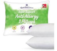 Slumberdown Anti Allergy Super Support Pillows 2 Pack - Allergy UK Approved Side Sleeper Pillow for Allergy Sufferers | Core Foam Block, Anti Bacterial, UK Made & Washable (48 x 74cm)