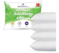 Slumberdown Anti Allergy Super Support Pillows 4 Pack - Allergy UK Approved Side Sleeper Pillow for Allergy Sufferers | Core Foam Block, Anti Bacterial, UK Made & Washable (48 x 74cm)