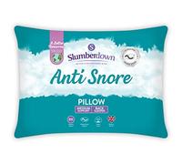 Slumberdown Anti-Snore Pillow 1 Pack - Ergonomically Designed S-Core Foam for Snoring Relief | UK-Made Pillow for Head & Neck Support, Non-Allergenic Cotton Cover, Machine Washable (48 x 74cm)