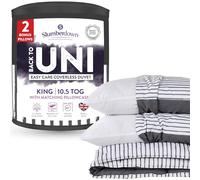 Back to Uni Printed Stripe Grey 10.5 Duvet, 2 Medium Pillows Slumberdown Grey King