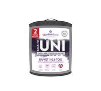Slumberdown Back To Uni Embossed Waffle 10.5 Duvet, 2 Medium Pillows In Grey Grey