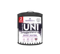 Back to Uni Printed Stripe Grey 10.5 Duvet, 2 Medium Pillows Slumberdown Grey Single