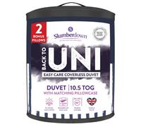 Slumberdown Back To Uni Printed Stripe Navy 10.5 Duvet, 2 Medium Pillows