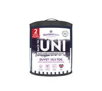 Slumberdown Back To Uni Printed Stripe Navy 10.5 Duvet, 2 Medium Pillows Navy