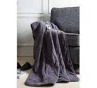 Slumberdown Charcoal Grey Comfy Hugs Heated Fleece Throw Grey