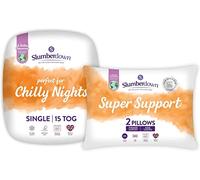 Slumberdown Chilly Nights 15 Tog Single Duvet & 2 Super Support Pillows - Extra Warm & Cosy Winter Quilt for Cold Nights | UK-Made, Soft Touch Cover, Non-Allergenic & Machine Washable (135 x 200cm)