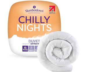 Slumberdown Chilly Nights 15 Tog Single Duvet - Extra Warm, Thick & Cosy Winter Quilt for Cold Nights | UK-Made, Soft Touch Cover, Non-Allergenic & Washable (135 x 200cm)