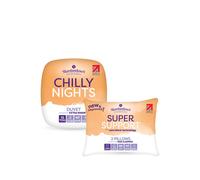 Slumberdown Chilly Nights 15 Tog Winter Duvet With 2 Super Support Pillows In White White