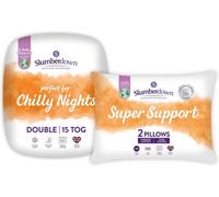 Slumberdown Chilly Nights 15 Tog Duvet & 2 Super Support Pillow Single White
