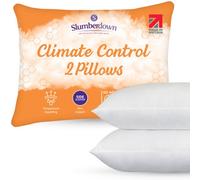 Slumberdown Climate Control Pillows 2 Pack - Breathable & Climate-Adaptive Medium Support Pillow for Back & Hot Sleepers | UK-Made, Non-Allergenic, Washable (48 x 74cm)
