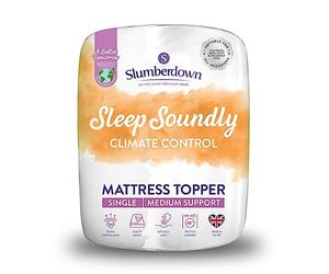Slumberdown Climate Control Mattress Topper Single Bed - Breathable, Moisture-Wicking & Cooling Mattress Topper | OEKO-TEX Certified, UK-Made, Non-Allergenic, Washable (90 x 190cm)
