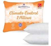 Slumberdown Climate Control Pillows 2 Pack - Breathable Climate-Adaptive Pillow for Hot Sleepers, Medium Support for Side & Back Sleepers, UK-Made & Non-Allergenic, Machine Washable (48 x 74cm)