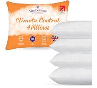 Slumberdown Climate Control Pillows 4 Pack - Breathable Climate-Adaptive Pillow for Hot Sleepers, Firm Support for Back & Side Sleepers, UK-Made & Non-Allergenic, Machine Washable (48 x 74cm)