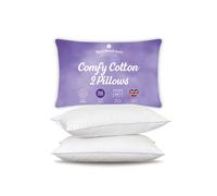 Slumberdown Comfy Cotton Pillow, Firm Support, 2 Pack in White Slumberdown White