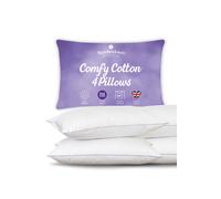 Slumberdown Comfy Cotton Pillow, Firm Support, 4 Pack in White Slumberdown White